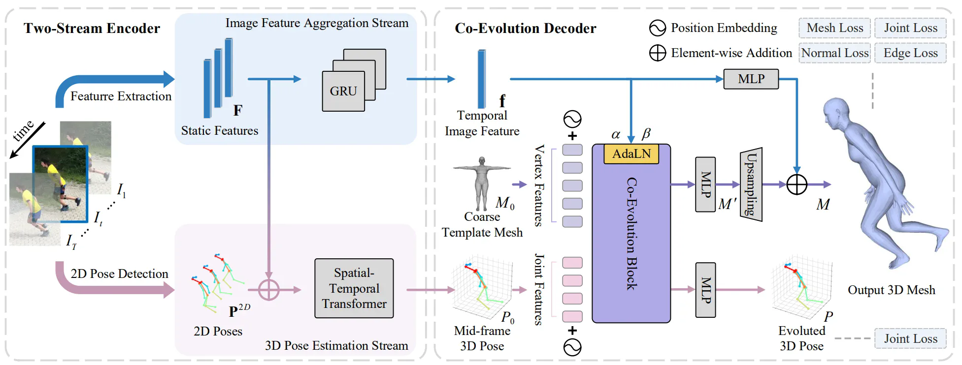Co-Evolution of Pose and Mesh for 3D Human Body Estimation from Video