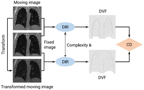 Contrastive Discrepancy: A label-free metric for deformable image registration supporting testing-time hyperparameter selection